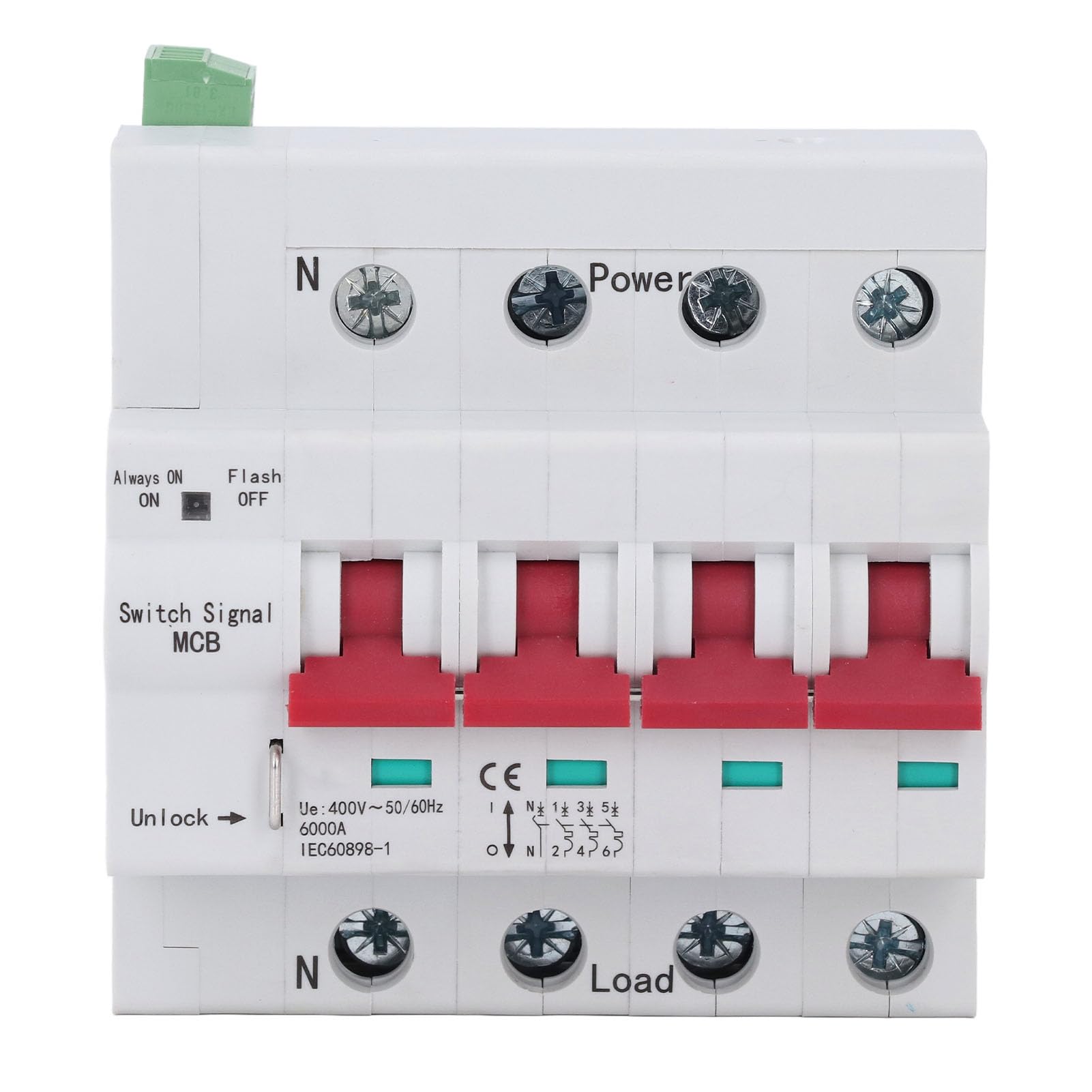 AUNMAS Interruptor Automático Inteligente 4P Miniatura AC400V, para (63A)