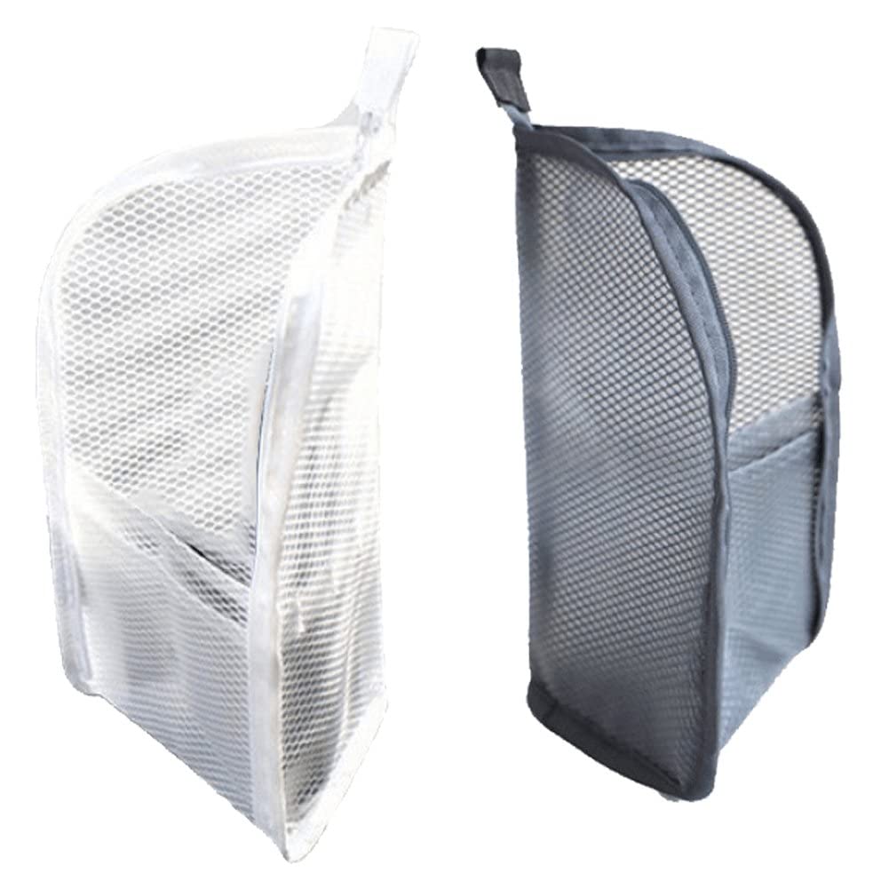 Wudaizhi 2pcs Makeup Brush Bag Multifunctional Makeup Brush Organiser Bag Half Clear Travel Makeup Brush Holder Waterproof Standing Zipper Cosmetic Brush Pouch Polyester Makeup Brush Case Pencil Case