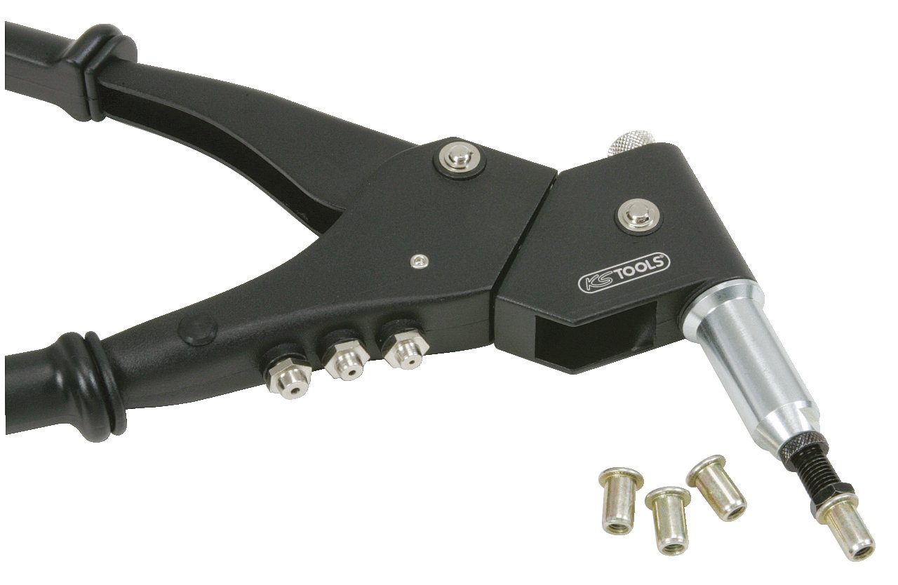 KS Tools 150.9610 Juego de remachadora de mano universal, 10 pzs.