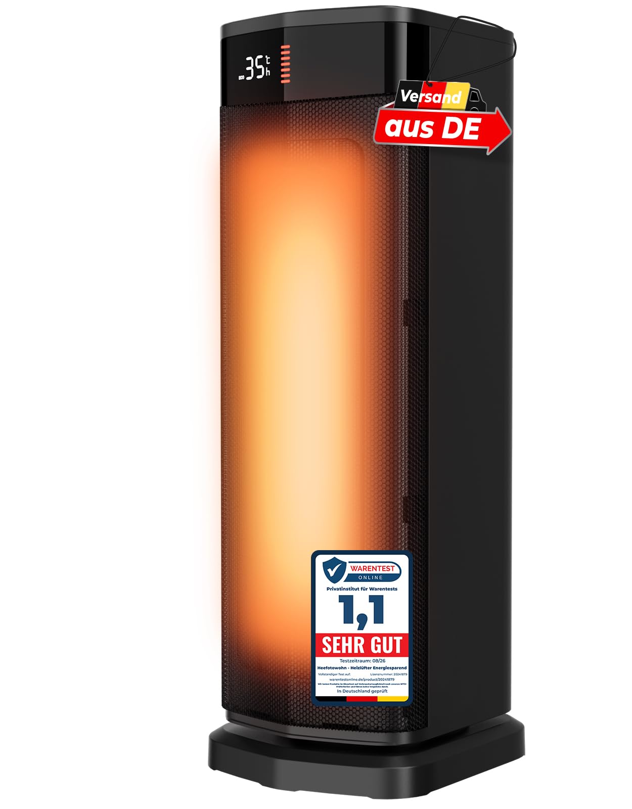 Heizlüfter Energiesparend Leise [TESTSIEGER], 2000W PTC Keramik Heizlüfter