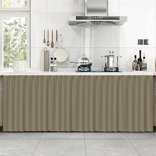 Miniatura 6 de Liveinu Cortinas de gabinete para cocina, baño, cortina a prueba de polvo para estantes, panel de pared, puerta colgante, gancho y bucle,