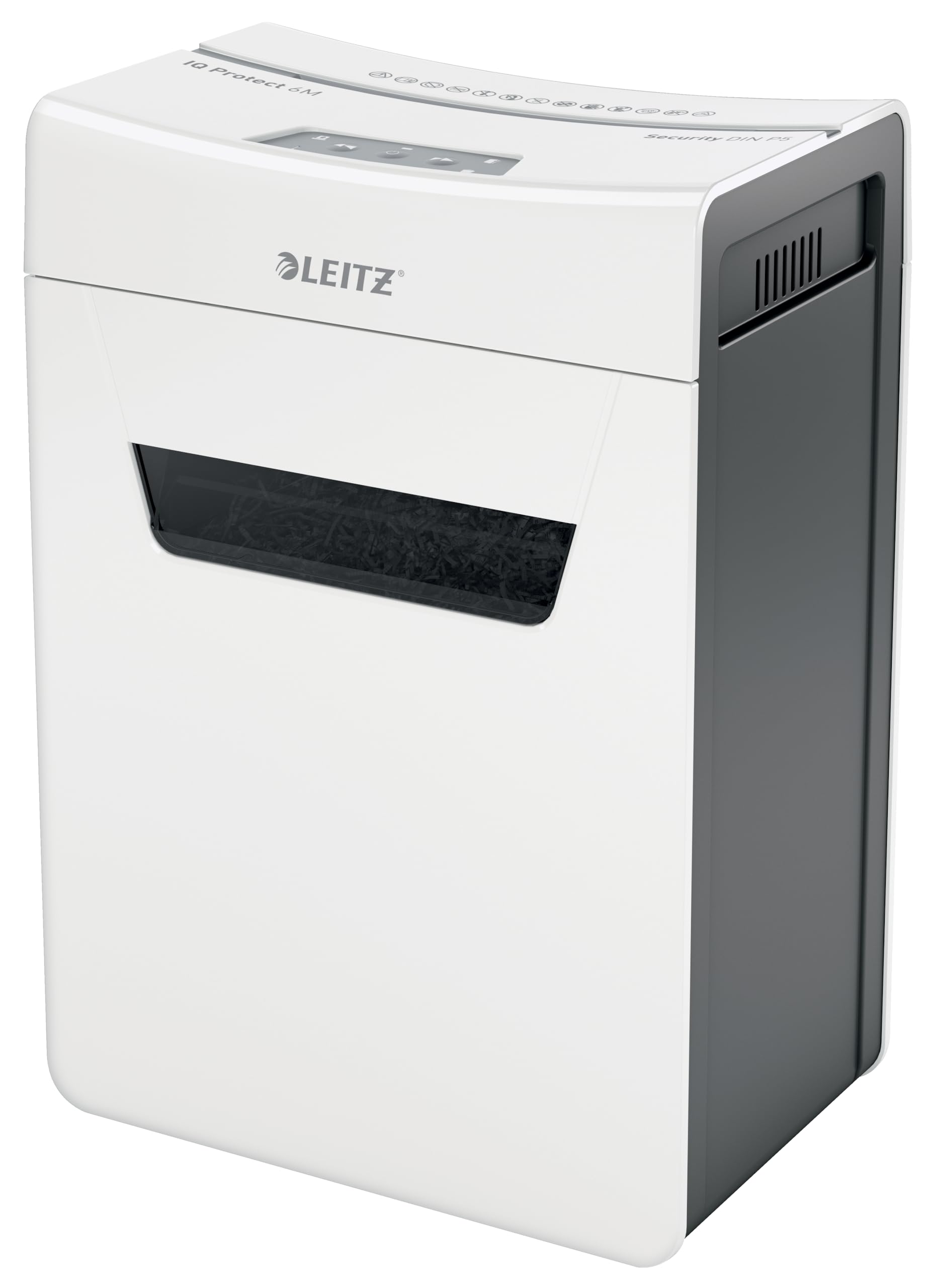 Leitz IQ Protect Premium 6M, Distruggidocumenti Manuale Personal, 7-6 Fogli (70-80 gr/mq), Taglio Micro, Sicurezza P-5, Capacità 18 litri, 80950000