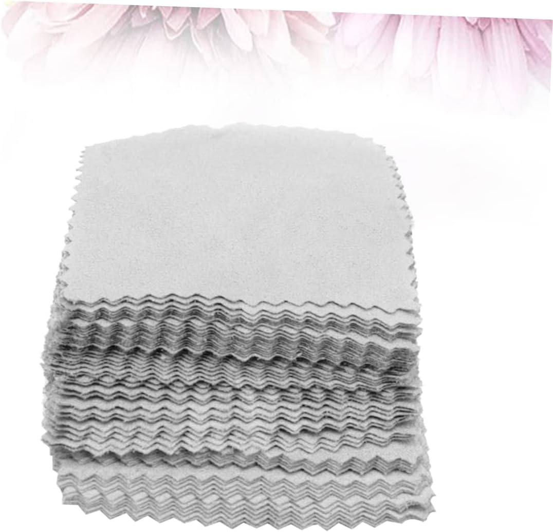 SHINEOFI 150pcs Cleaning Cloth Jewelry Grey Mobile Phone Computer Polishing Safe Material Easy to Carry