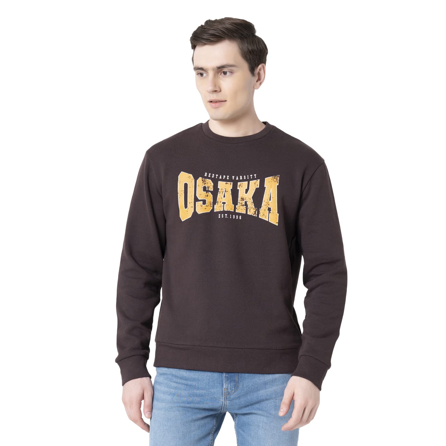 red tape Men's Brown Graphic Print Sweatshirt - RWS0012M-L-picture-26