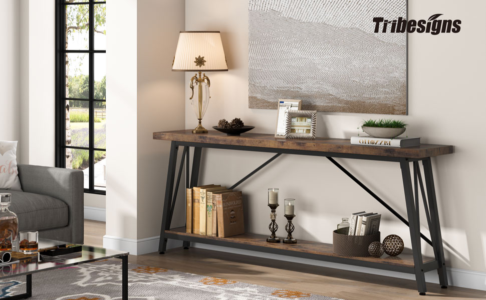 Tribesigns 70.9 Inches Extra Long Sofa Table Behind Couch