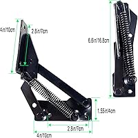 Vista 2 de Bisagra de resorte (1 par) Soporte de elevación plegable de 90 grados, bisagra de sofá cama, adecuado para puertas de gabinete, cajas