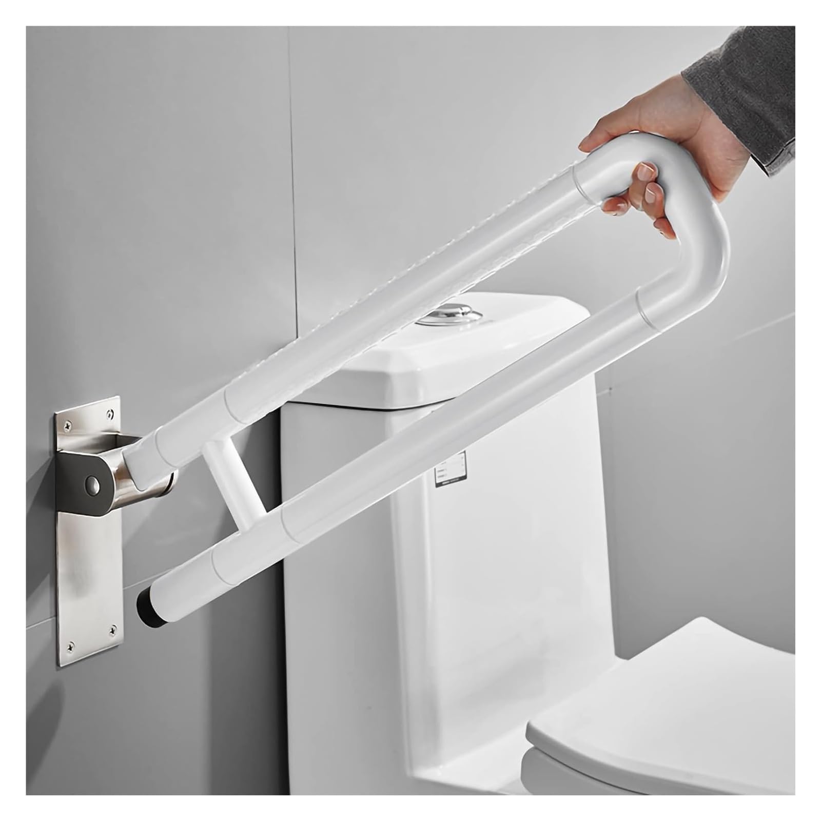 Marco de Inodoro, asideros para Inodoro, Barra de Seguridad para baño, Barra estándar, Ayuda para baño (Amarilla, 80 cm) (te 60 cm)
