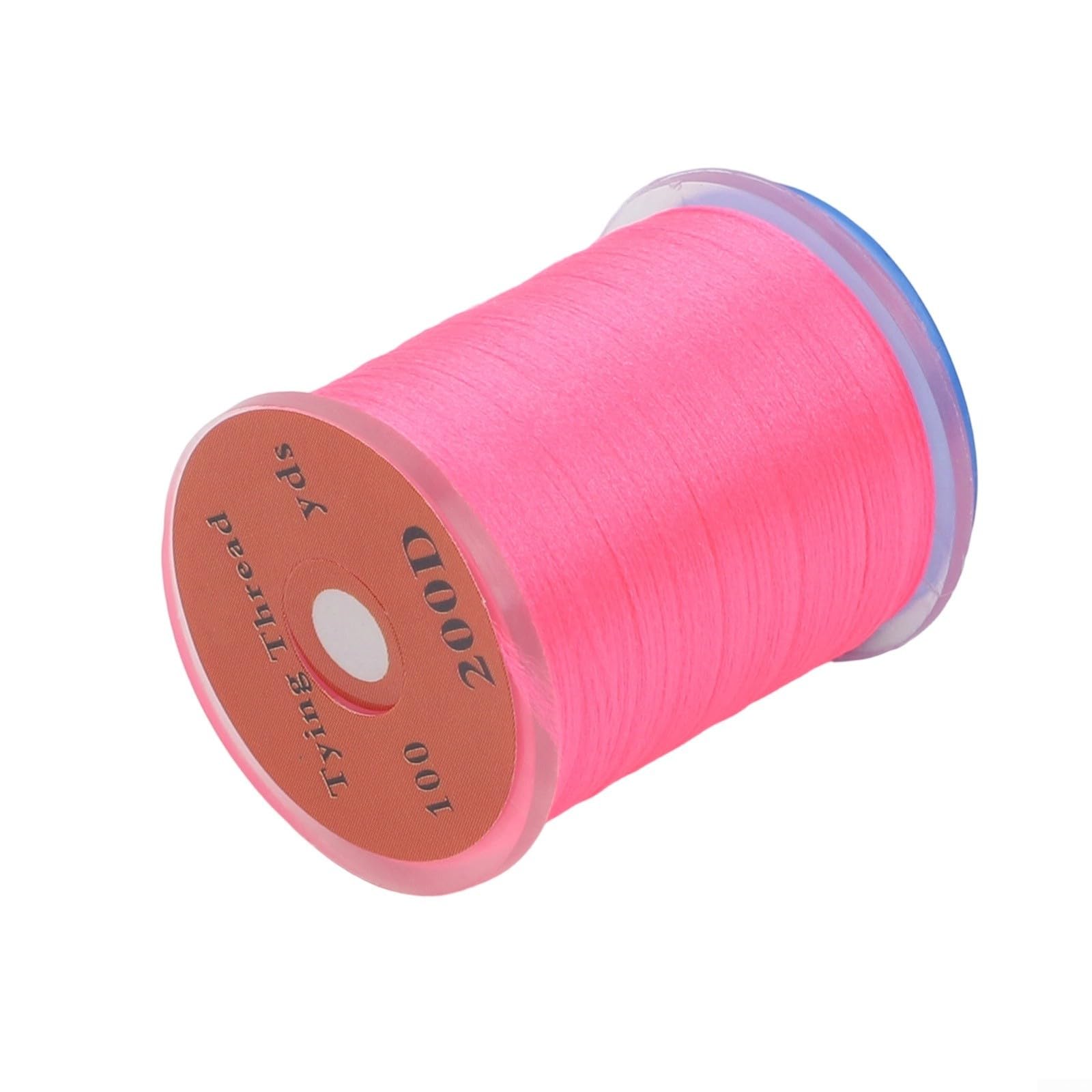 200D Fluorescent Nylon For Fly Tying Thread for For Fly Body Material Application Compatible with Standard For Fly Hook Sizes (Pink)
