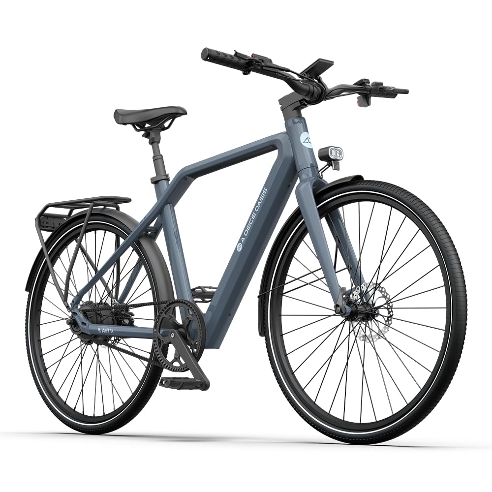 A Dece Oasis ADO e Bike Air30, 28 Zoll 700C, E-Bike Elektrofahrrad,370,00 Wh Akku, ebike Damen/Herren,1 Gang,Momenten-Sensor, Riemenantrieb,ADO Smart APP,3,5-Zoll-IPS-Display