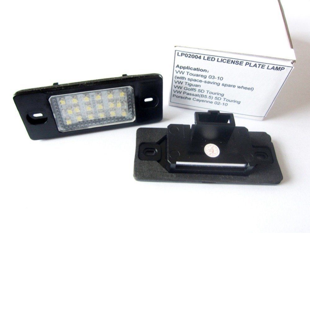KATUR 1 para oświetlenie tablicy rejestracyjnej pasuje do VW Touareg Tiguan Golf Passat Porsche LED Car sem erros 18 3528 LED lampy tablicy rejestracyjnej