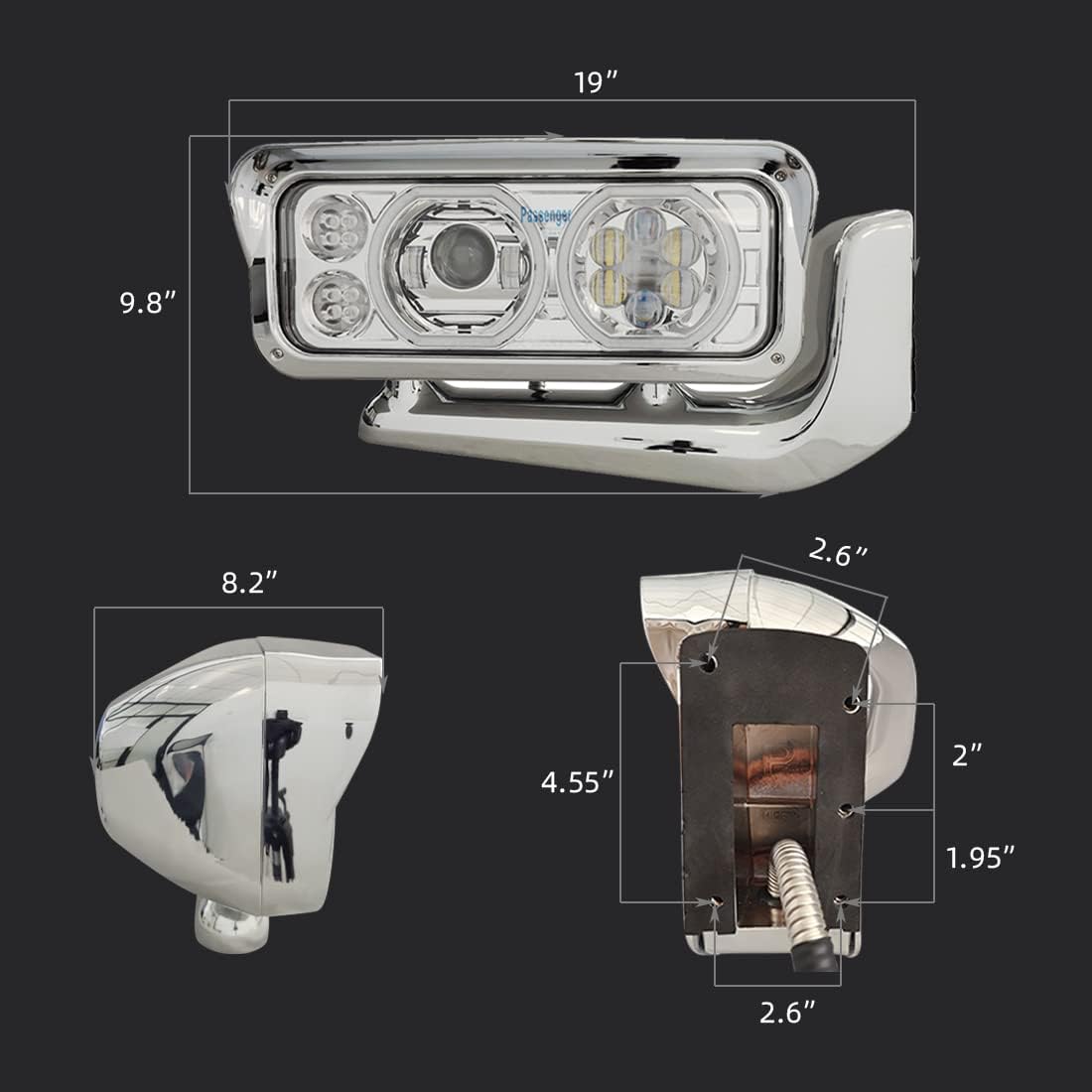 FV FIT Full LED Headlights Pair With DRL LED Halo and Amber Turn Signal Light - White Housing for Peterbilt 359 81-88, 379 87-07, 389 08-21 - DOT SAE Approved