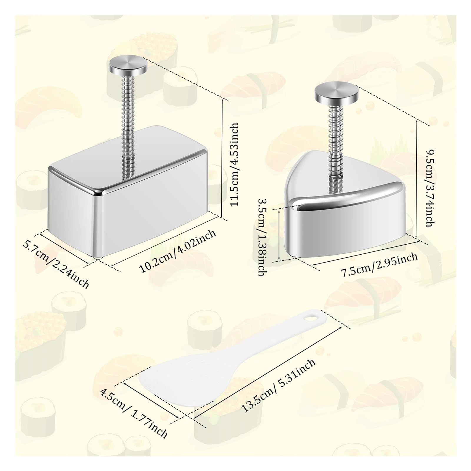Stampo riso acciaio inox Stampo Onigiri Antiaderente In Acciaio Inossidabile