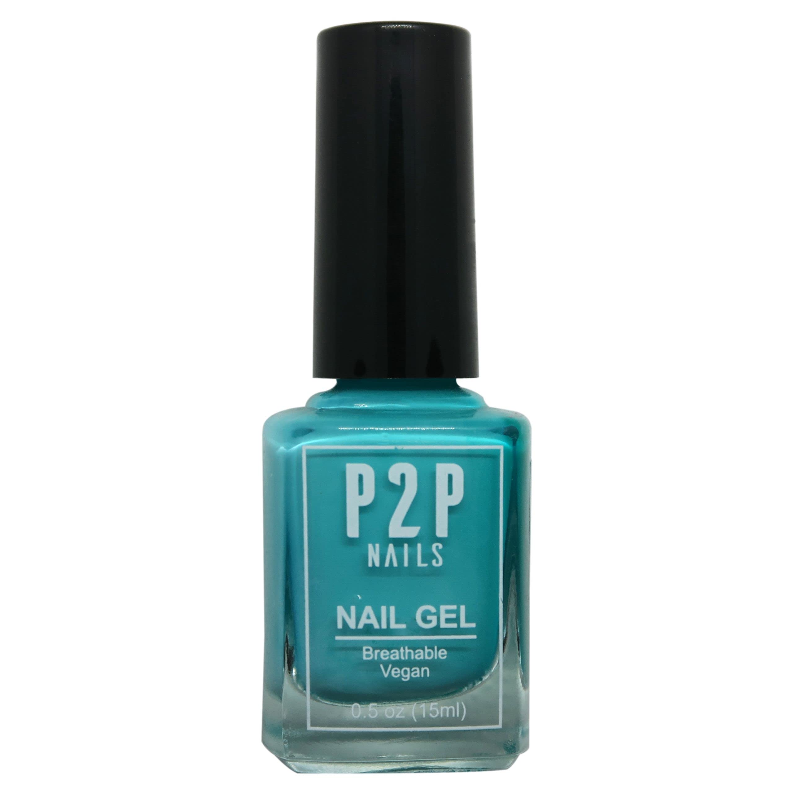 P2P Nails Vegan Nail Gel Polish - Natural Shine Scratch Free Gel Polish - Quick Dry Nail Polish - Smooth Texture Nail Gel in Vibrant Colors (Turkish Waters)