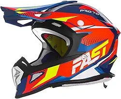Capacete Motocross Fast Fantasy Limited Edition 56 Azul/Laranja 56