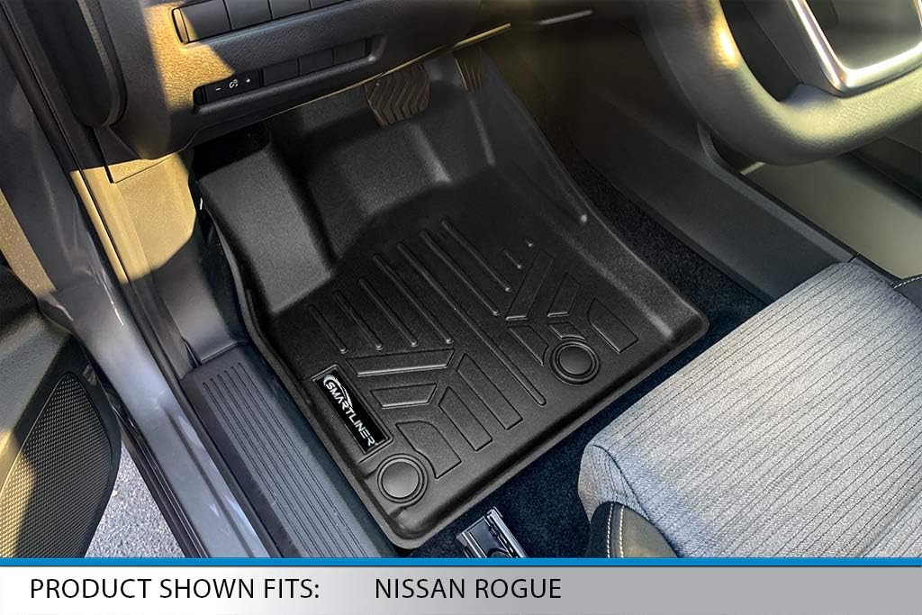Crazy Clearance SMARTLINER Custom Fit All Weather Black 1st Row Floor Mat Liner Set Compatible with 2021-2023 Nissan Rogue (No Sport Models)