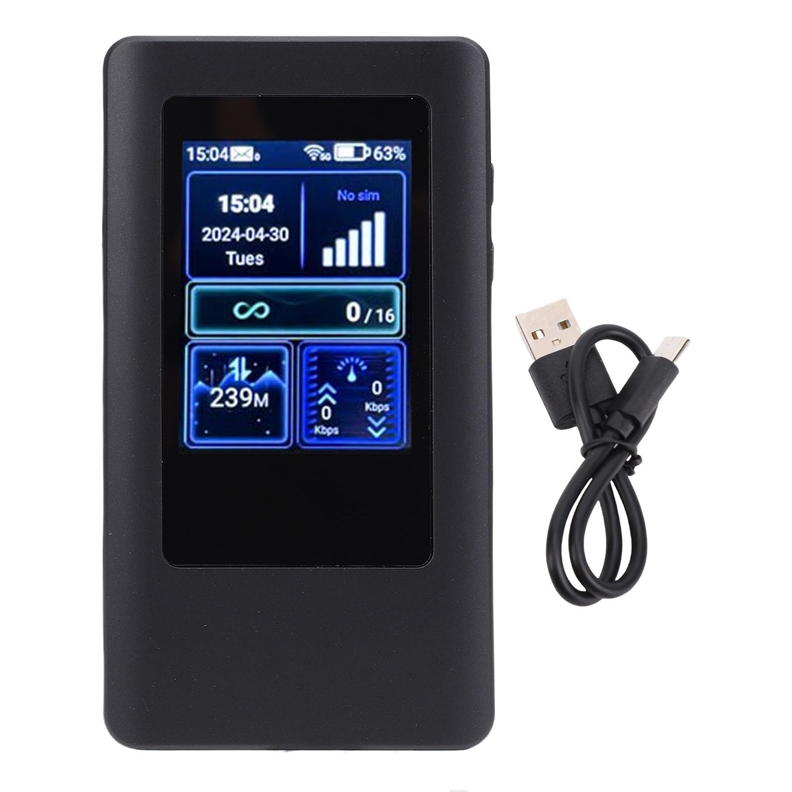 SUNGOOYUE Router WiFi Portatile 5G con Schermo e Slot per Schede - Connessione Ad Alta velocità per più Dispositivi - Adatto per Famiglie o Aziende Batteria da 4200 MAh Bianco