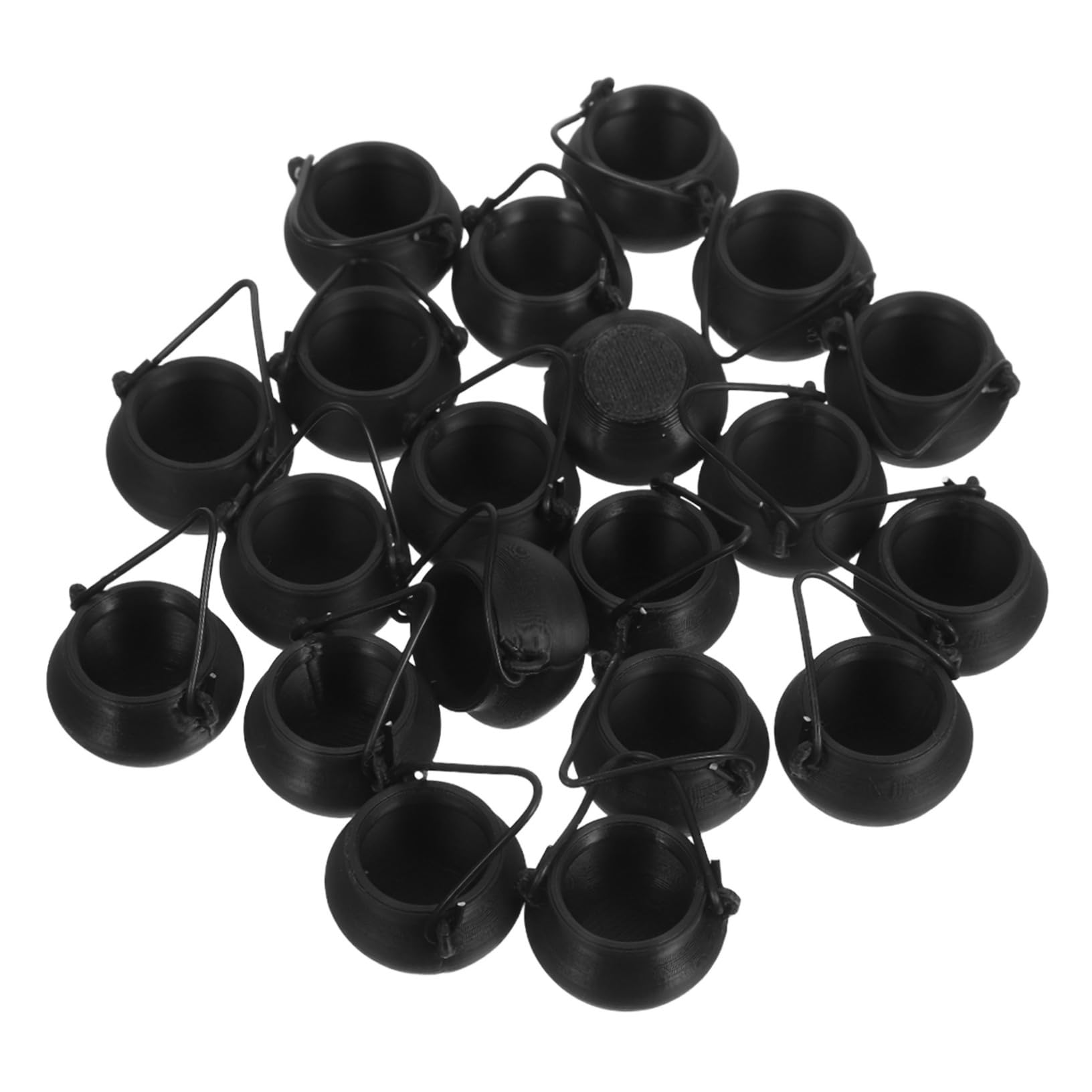 Calderos Pequeños de Plástico Negros Resistentes y Ligeros para Miniaturas 8