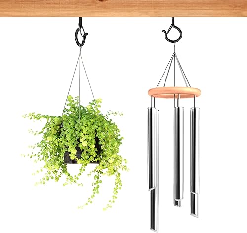 Miniatura 8 de 24 ganchos atornillables para tira de luces al aire libre, ganchos de luz para colgar al aire libre, cesta giratoria para colgar en el patio,