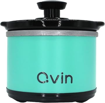 Mini Slow Cooker 0.65qt20oz warmer, fondue pot set,chocolate melting pot stainless steel... blue