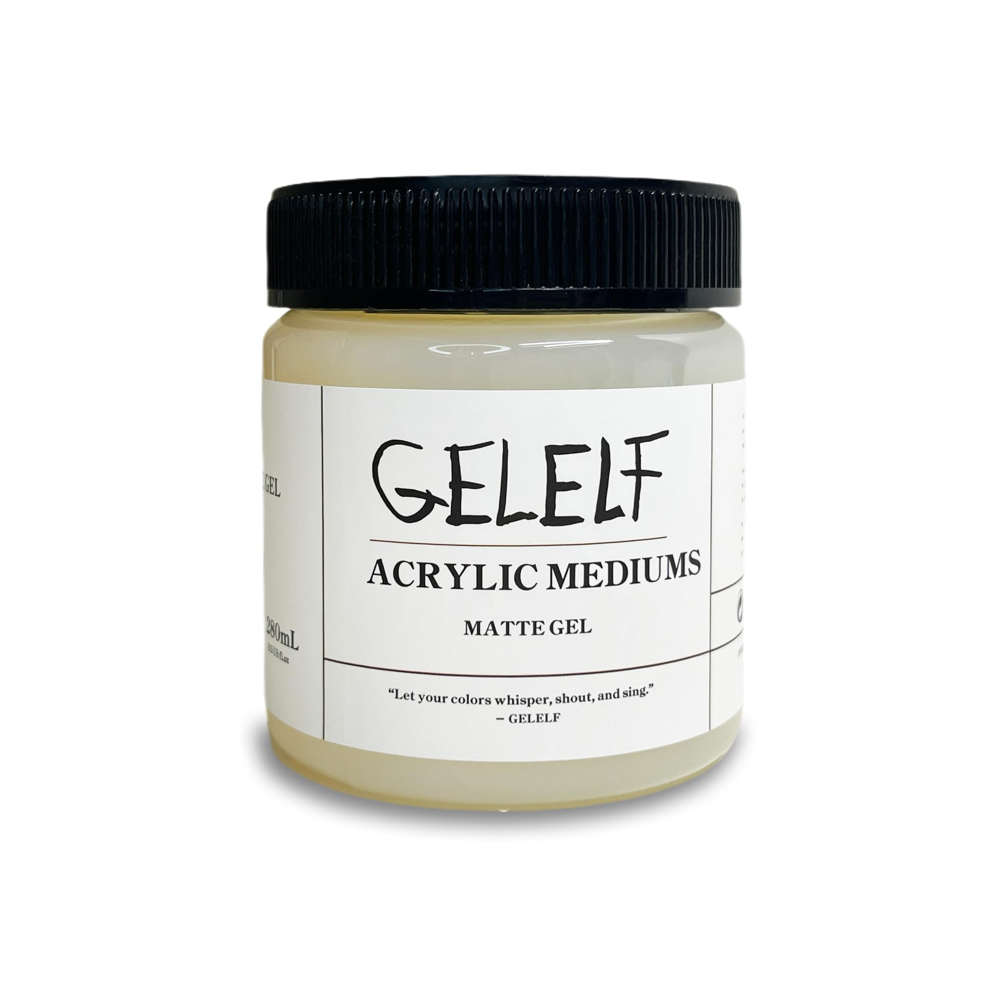 GELELF Acrylic Matt Medium, Transparent Acrylic Paint, Professional Matte Gel Medium for Gel Plate Printing Art, 280mL, 9.5-oz