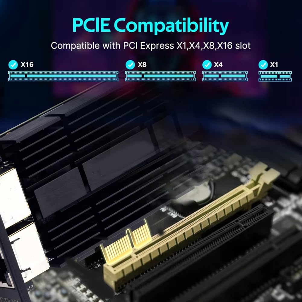 Tarjeta de Red PCIe A RJ45 de 2500 Mbps, Gigabit Ethernet de 2,5 G, Dos Puertos, 100/1000/2500 Mbps, para Ordenador de Escritorio.