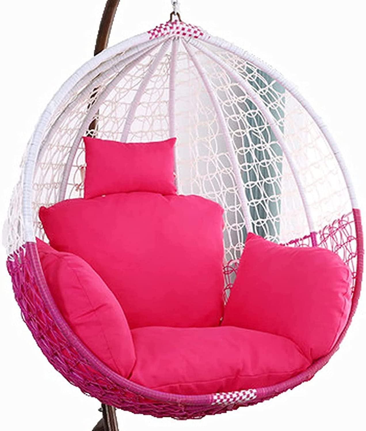 Outdoor Hanging Lounge Chair Cushion with Fixed Strap Red Small Size Pillow Nest Swing Seat Cushions for Rattan Garden Egg Chair Mat