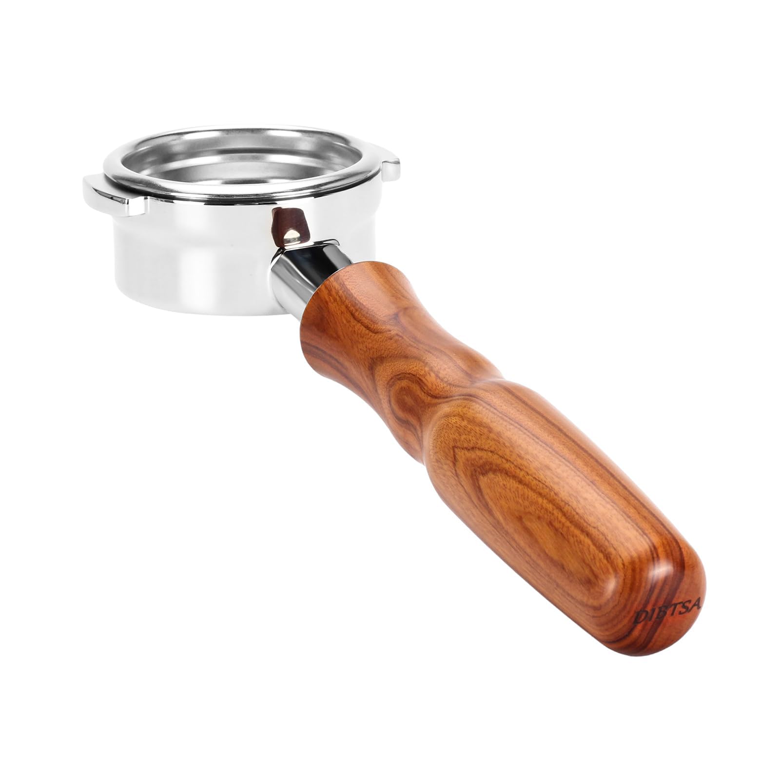 Bodenloser Siebträger 58mm für Compatible with all La Marzocco Machines,Siebträgerkopf aus 304 Edelstahl, Griff aus massivem Rotes Guibao