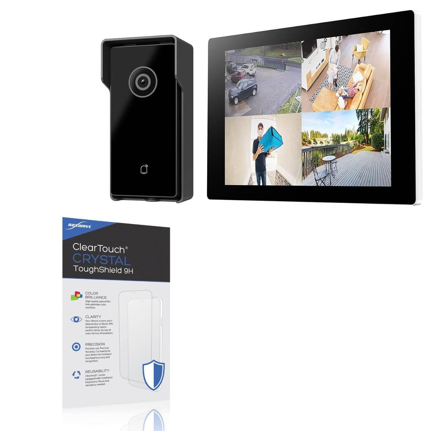 BoxWave Screen Protector Compatible with Loocam 3MP Wireless Security Camera System (LNA-MBD1C2-US) - ClearTouch Crystal ToughShield 9H (2-Pack), Clear 9H Tough Flexible Film Screen Protector