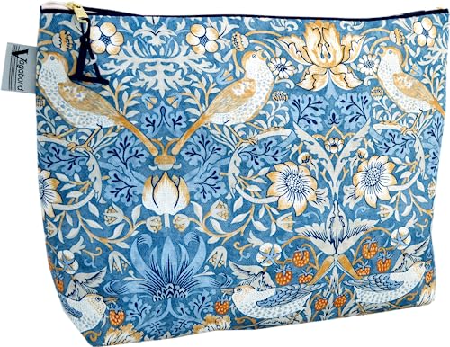 William Morris Strawberry Thief Handled Bag, Blue, 26cm x 22cm x 12cm
