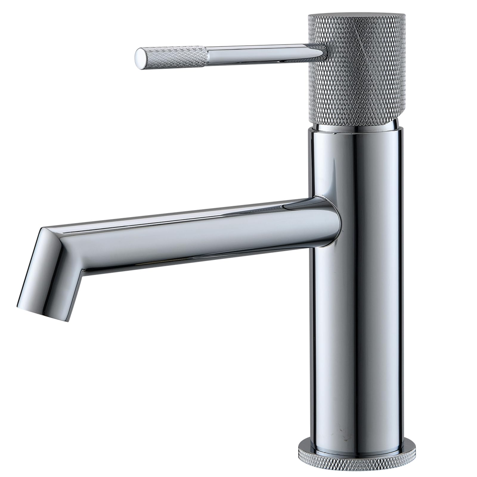 AIMADI Waschtischarmatur Chrom, Einhebelmischer für Bad und Gäste-WC, moderne Badezimmer-Armatur mit Keramik-Kartusche, wassersparend Wasserhahn Bad, für alle Waschbecken