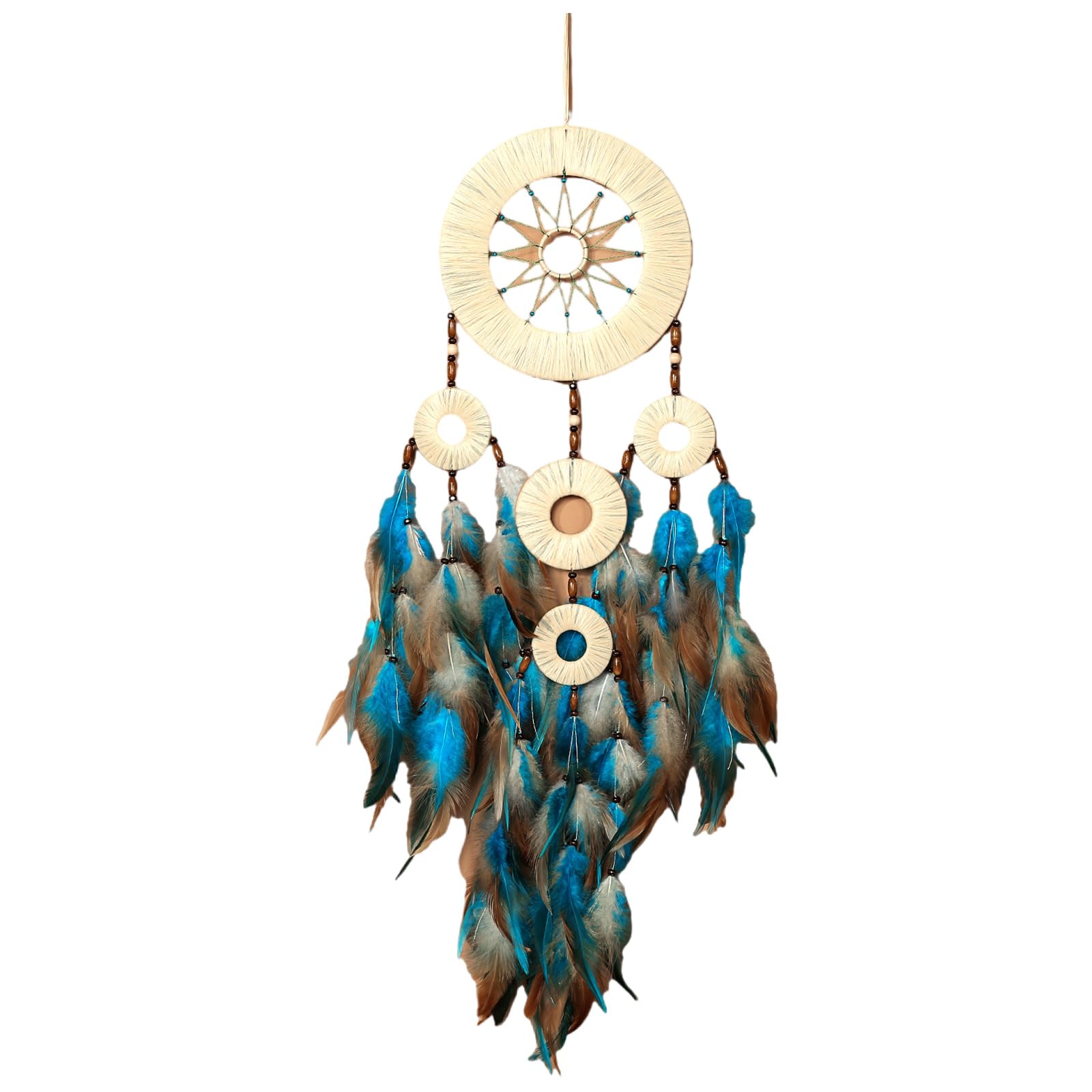 Tsophreniq Ethnic Dreamcatchers Beaded Feathered Tassels Woven Wall Hanging Ornament for Wall Decorations Windchimes Embellishment Bedroom Decoration