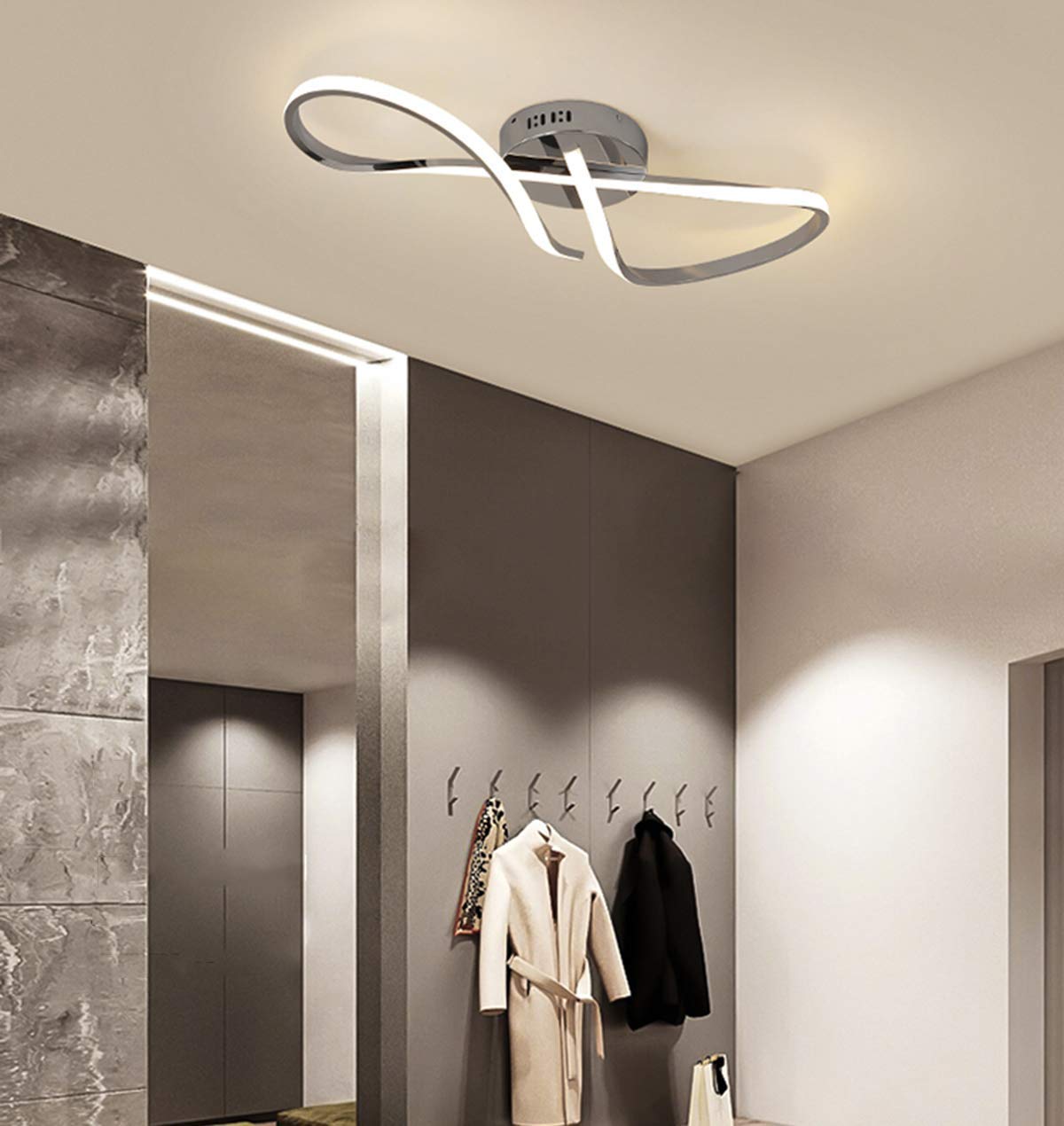 ZGHD LED Ceiling Light in Loop Shape with Curved Light Strip