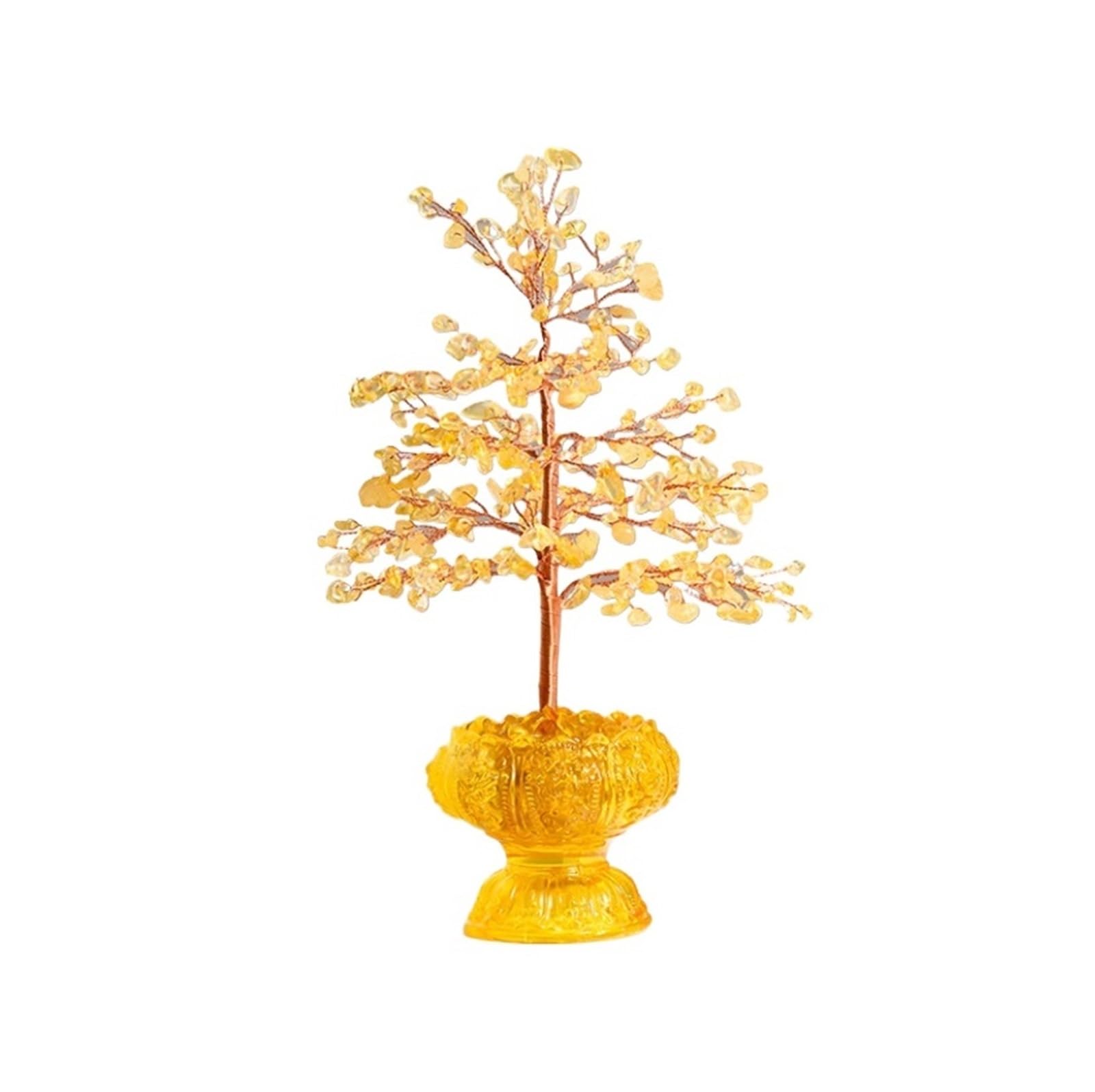 crystal tree， Feng Shui Citrine Quartz Crystal Money Tree Bonsai Style Decoration For Luck And Wealth Fengshui Decorations(22.5x7.3cm)