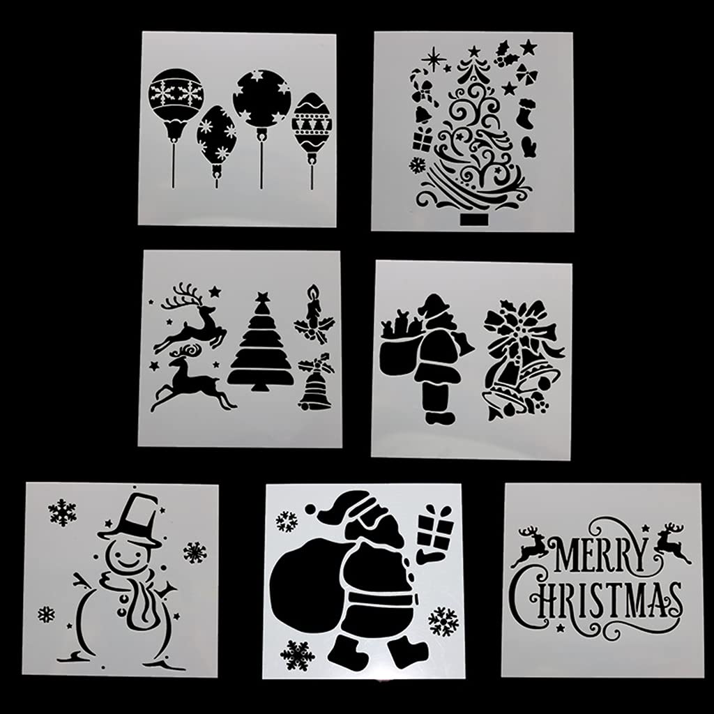 Kalttoy Multicolor Cake Painting Templates Christmas Printing Hollow Molds Fondant For Impression For Wedding Birthday Party Graduation Gif Baking Templates