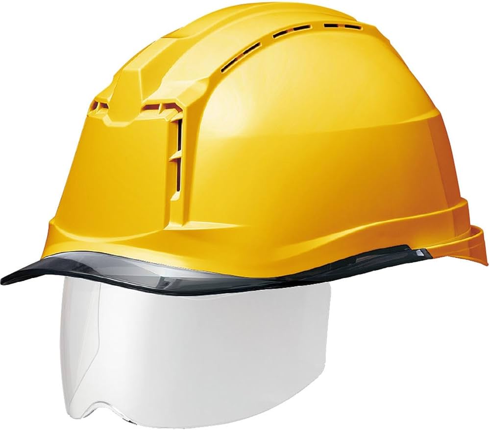 こ*き様 アルティンヘルメット　傷アリ Amazon | [ミドリ安全] ヘルメット 作業用 PC製 シールド面 通気孔付