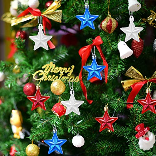 12 Pcs Hanging Star Patriotic Ornaments Independence Day Tree Decorations Stars For 4Th Of July Flag Day Veterans Day Memorial Day Labor Day Party Home Decor (Blue Red Silver) #TOP4