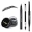 LAVONE Eyebrow Stamp Pencil Kit - Makeup Brow Stamp Trio with Waterproof Eyebrow Pencil, Eyeliner, Pomade, Dual-ended Brush - Dark Black