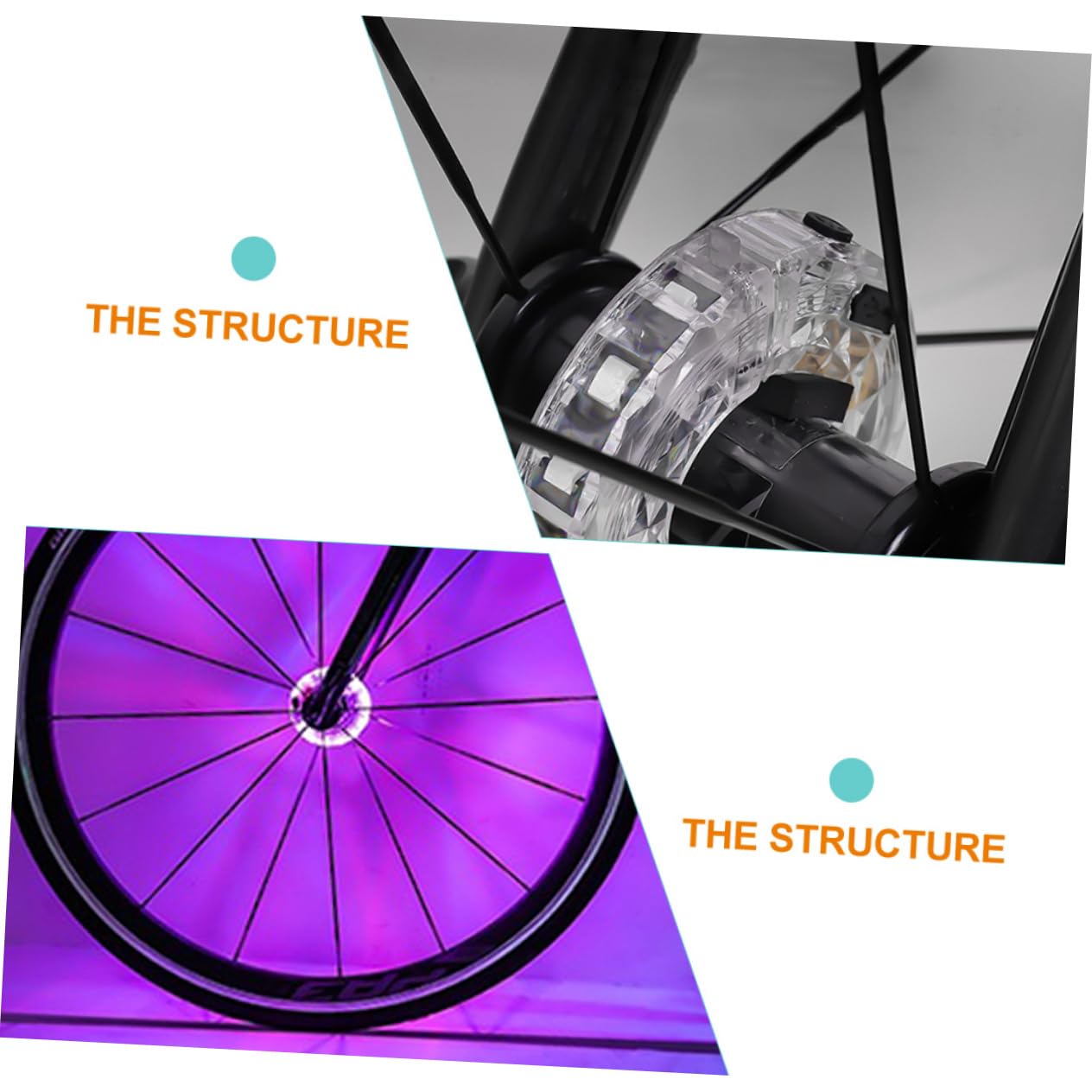 HEMOTON 3 Pièces Curseur Flash Intelligent décoration Lumineuse de vélo Feux de vélo éclairage de vélo décoratif lumières LED vélo Feux de Roue de vélo d'équitation Plastique Blanche