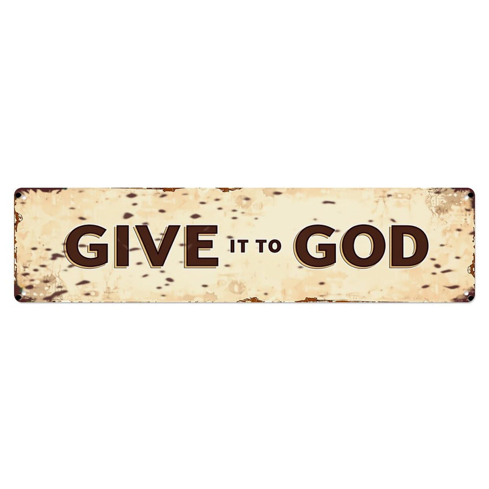 Jdyaojiesheng Vintage Give It To God Tin Sign Retro Metal Wall Decor Metal Poster, Home Bar Garage Farmhouse Cafe Wall Art Decoration 4X16inch