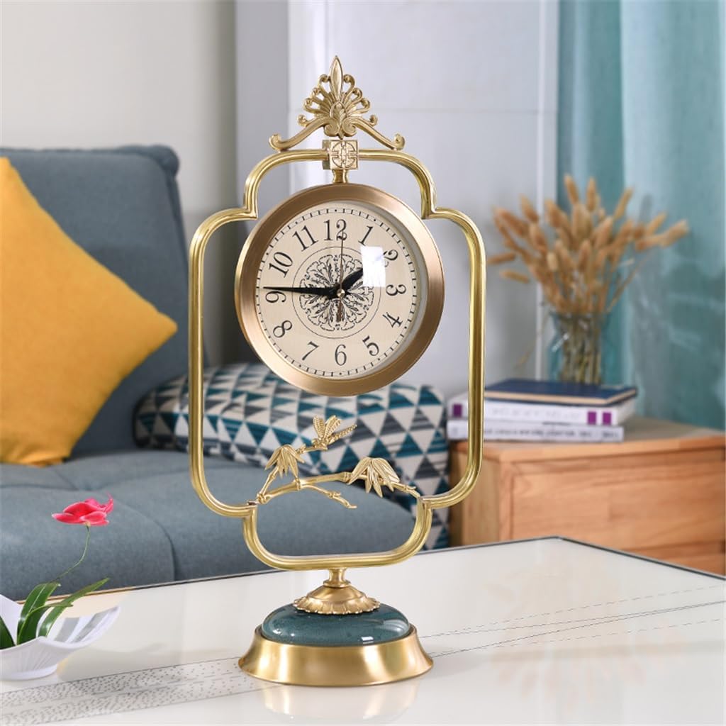 Craft Decoration Table Clock Living Room Bedroom Bedside with Copper