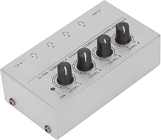 Ultra Compact 4 Channel Stereo Headphone Amplifier, Low Noise, Portable, Ideal for Studio and Stage Use with 4 Independent Stereo High Power Amplifier Sections (US Plug)