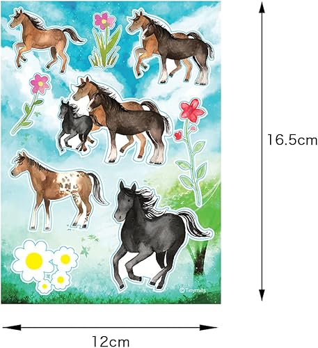 Miniatura 5 de TINYMILLS Juego de recuerdos de fiesta de cumpleaños de caballos: 12 lápices de caballo, 12 sellos, 12 hojas de calcomanías y 12 bloc de notas |