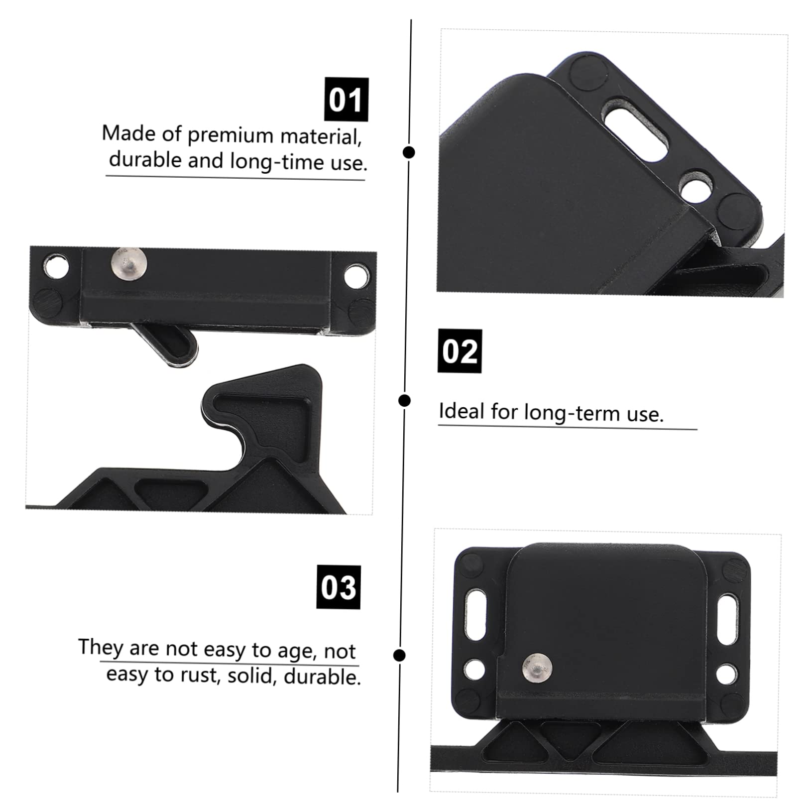 Housoutil 4 Stück Push-close-latch-greiferverschluss Einfach Zu Installierende Türverschlussschlösser Passivierte Türverschlüsse Für Küchen Und Schlafzimmer