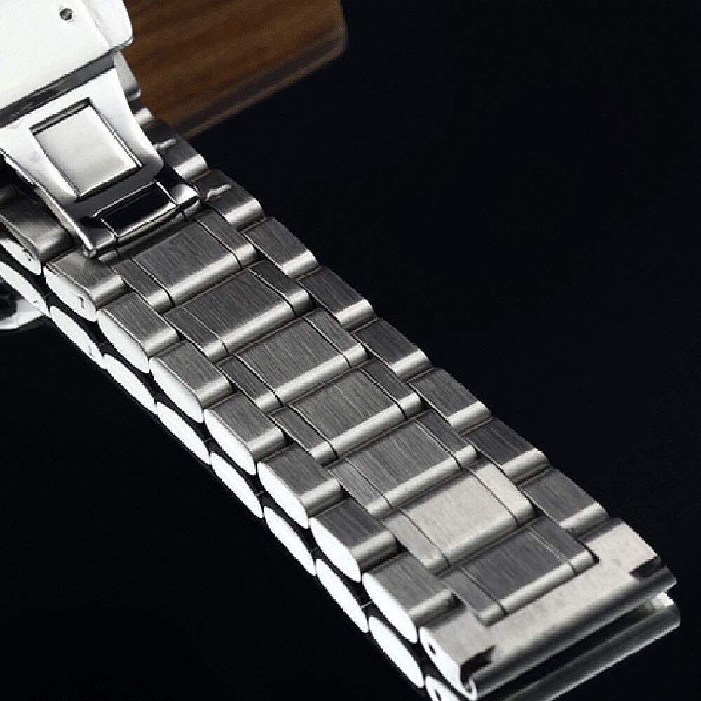 Sangle de montée 18/19/20/22/26/26 / 28 mm de Largeur en Argent en Acier Inoxydable pour Les Montres intelligentes Business Smart Watches (Bande: 26 mm)