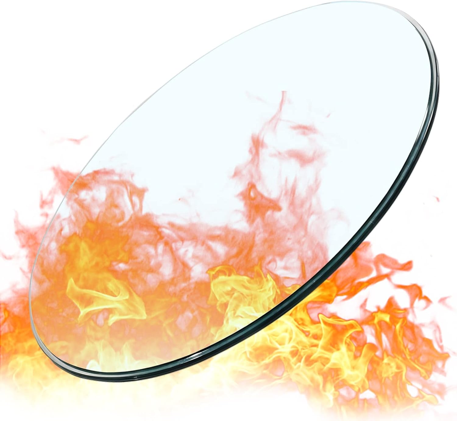 WORDFUN Clear Glass Table Top, 34/36/39/40in Tempered Glass Round Table Top, Dining Table/Patio Tables Top, Replacement Protector Cover, 7mm Thick, ProtectThe Original Desktop