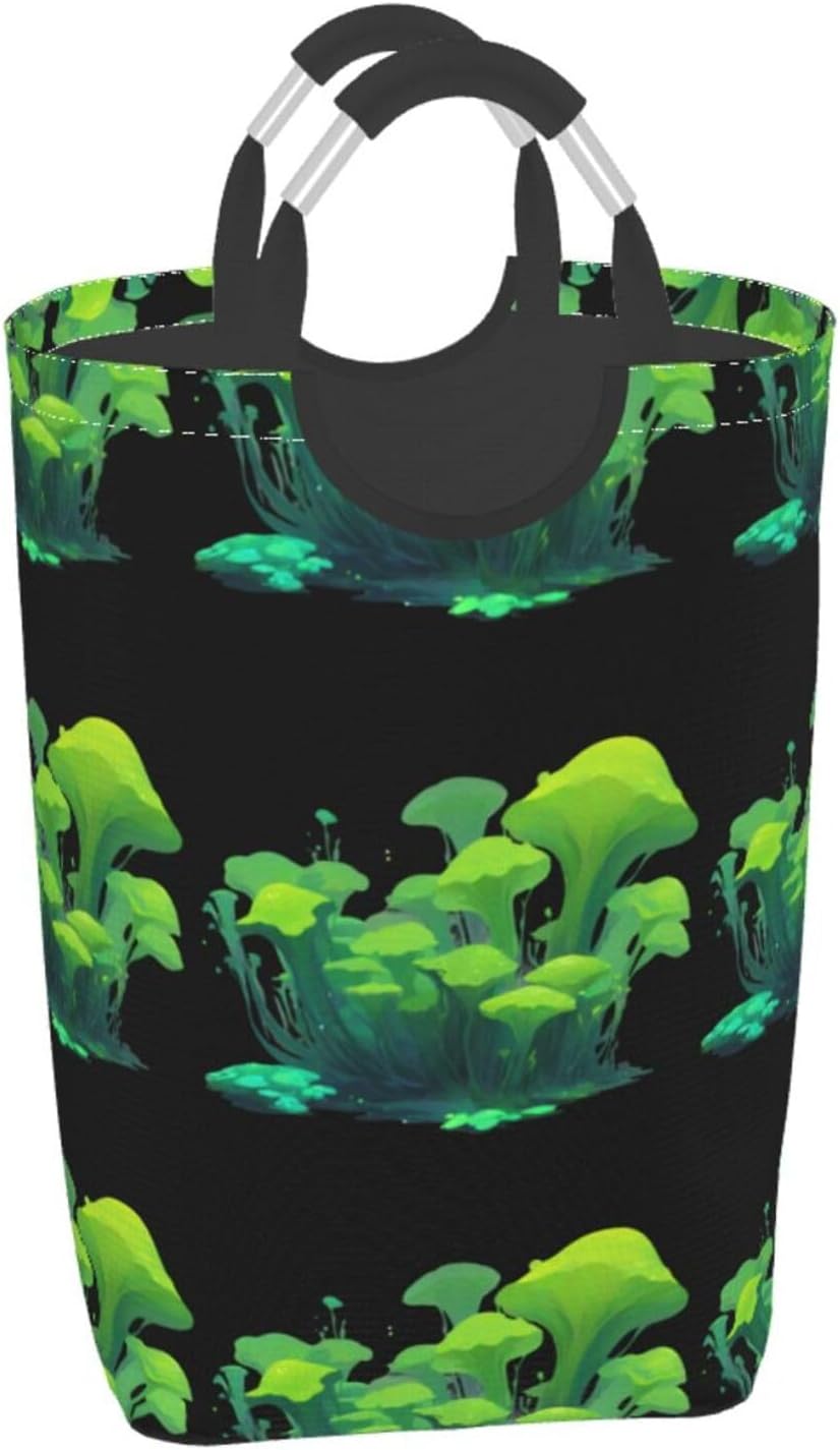 Algae Bloom Foldable storage bag, 50L capacity, suitable for laundry room, dormitory bedroom, dirty clothes storage basket.