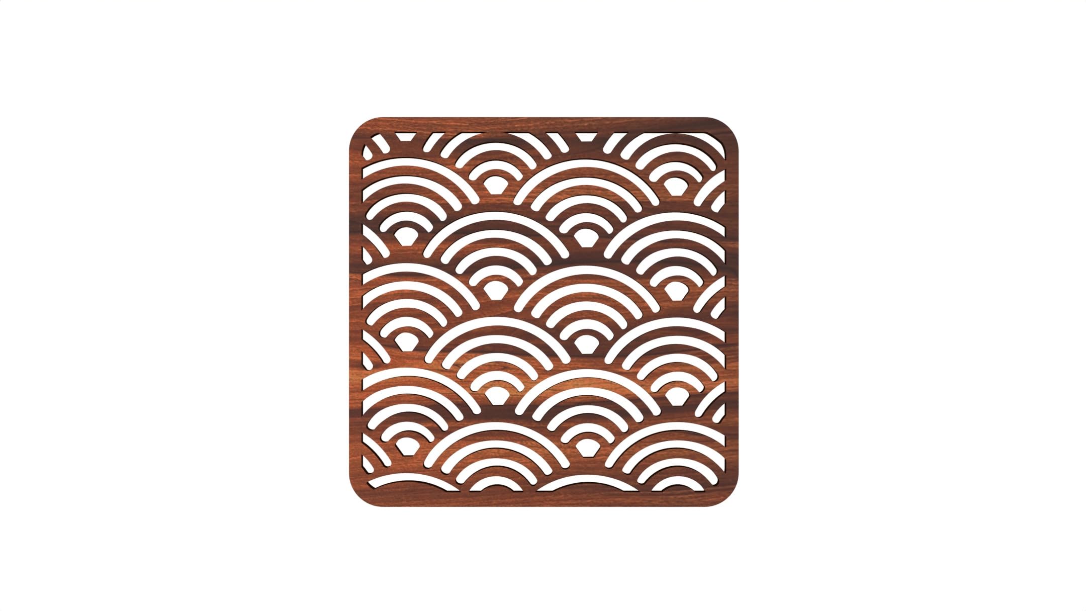 12 FOX Wooden Tea Coaster Asian Red Wood Handcrafted Coasters Home Kitchen for Tea & Coffee Table Décor Set of 6 |10.5x10cm TCCOST010D 4