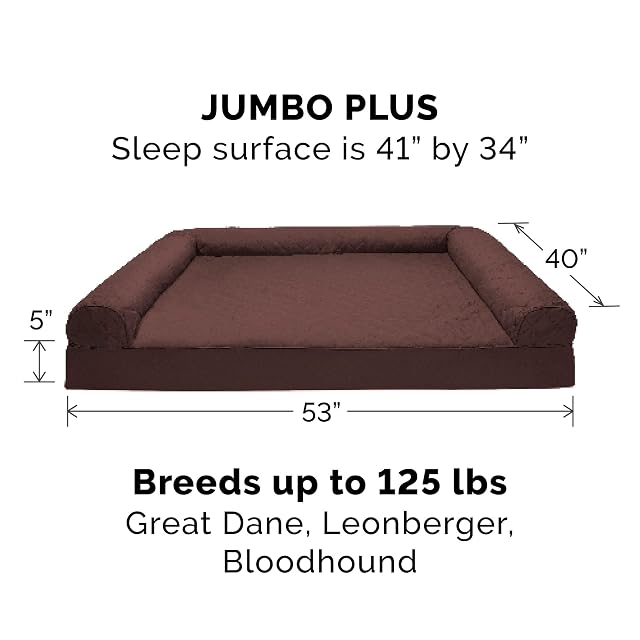 Foto 2 de 8 de FurHaven Cama Acolchada para Perro de Espuma de Gel refrescante Estilo sofá, café, Jumbo Plus (XXL)