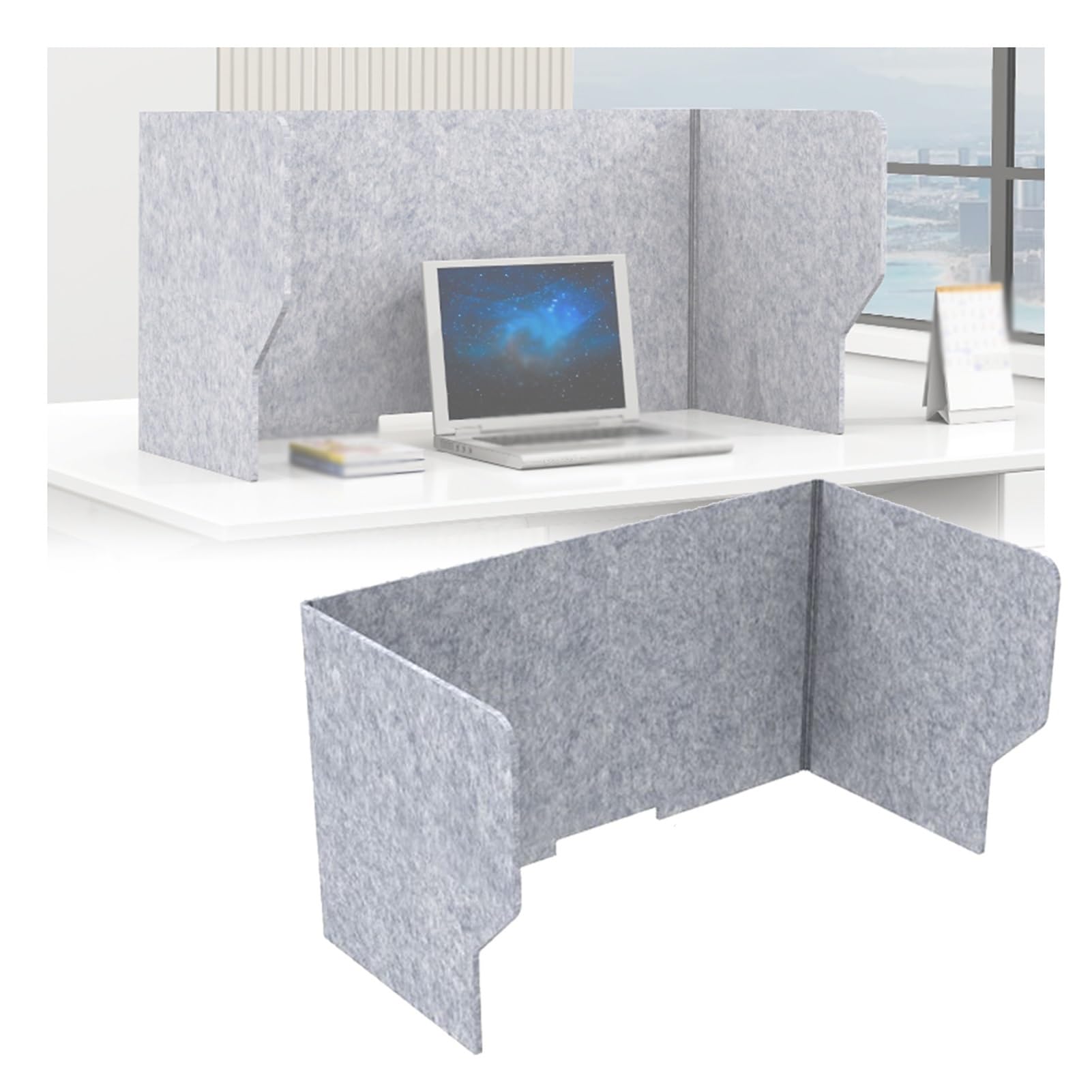 HYLWSXVP 3-Panel Desk Divider- Freestanding Acoustic Partition for Office School & Home Noise Reduction & Visual Distraction Control (50x100x50cm)