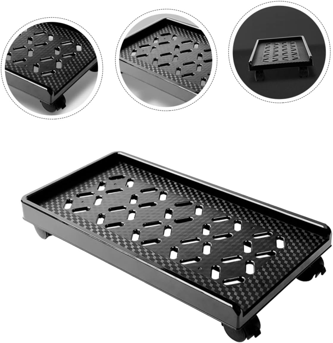 Mobile CPU Stand with Locking Casters Computer Tower Holder for Home and Office Use Features Thermal Hollow Design and Smooth Edges for Safety